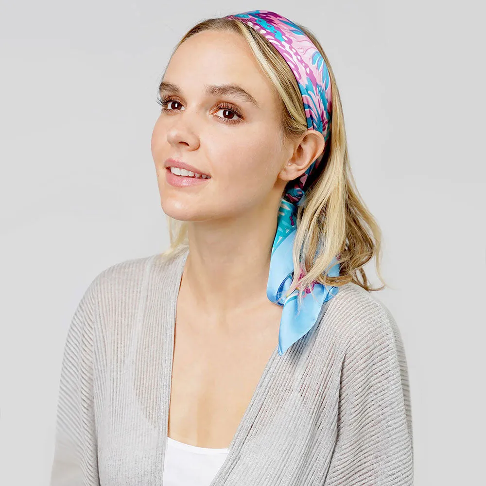 iLLASPARKZ Flower Patterned Satin Scarf