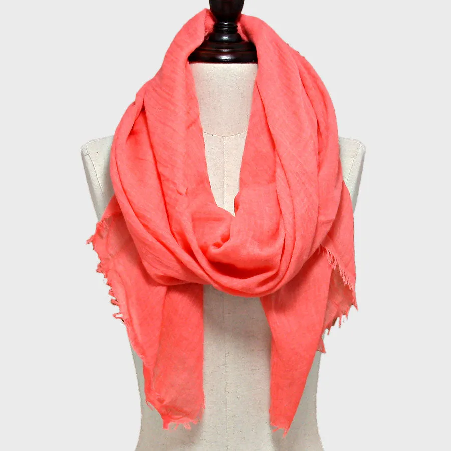 iLLASPARKZ Frayed Trim Pleated Spring Scarf