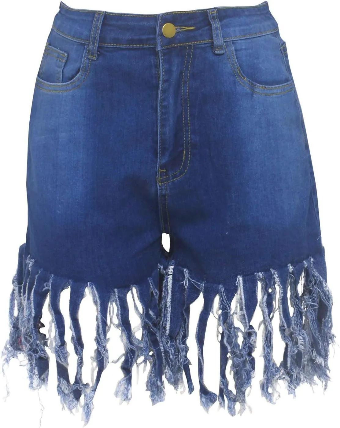 Jean Shorts Women High Waisted Trendy Frayed Raw Hem Tassel Stretch Shorts Retro Casual Summer Y2k Shorts with Pocket