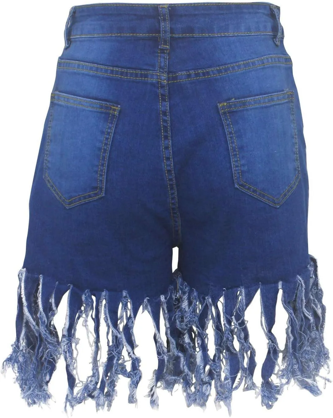 Jean Shorts Women High Waisted Trendy Frayed Raw Hem Tassel Stretch Shorts Retro Casual Summer Y2k Shorts with Pocket
