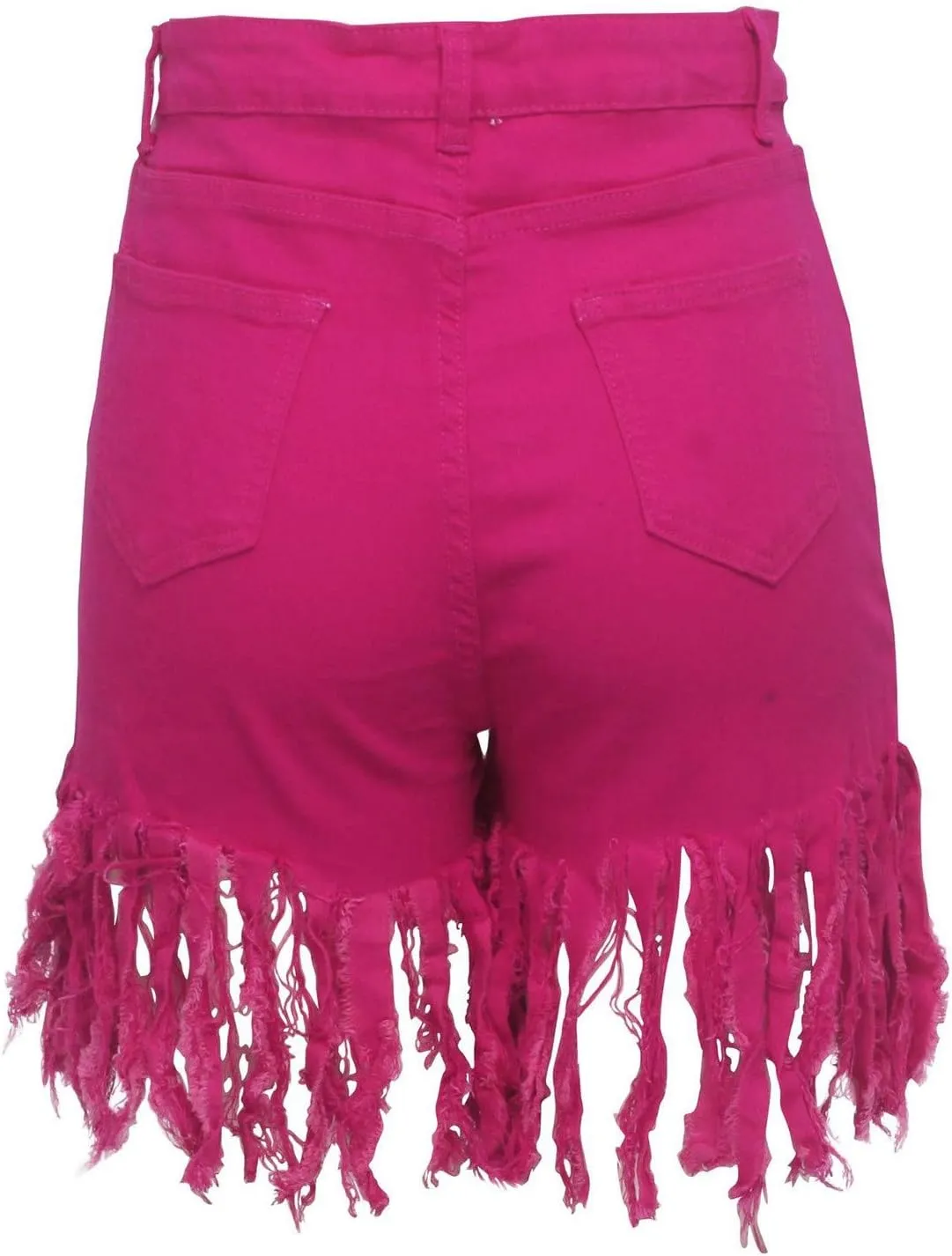 Jean Shorts Women High Waisted Trendy Frayed Raw Hem Tassel Stretch Shorts Retro Casual Summer Y2k Shorts with Pocket