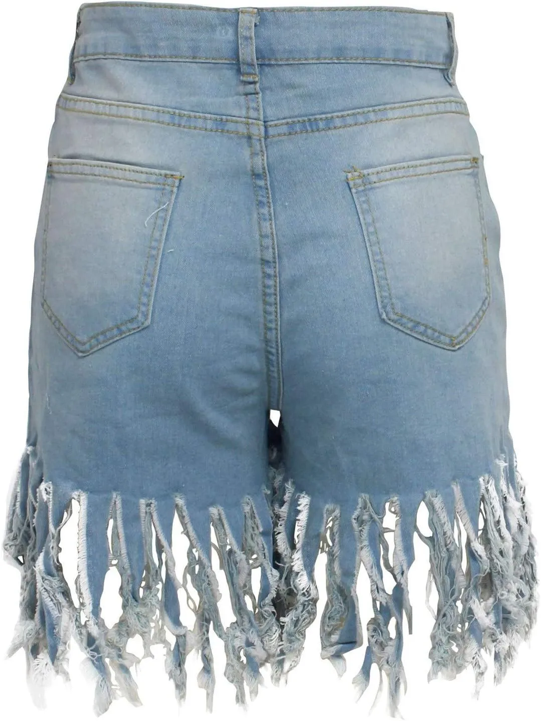 Jean Shorts Women High Waisted Trendy Frayed Raw Hem Tassel Stretch Shorts Retro Casual Summer Y2k Shorts with Pocket