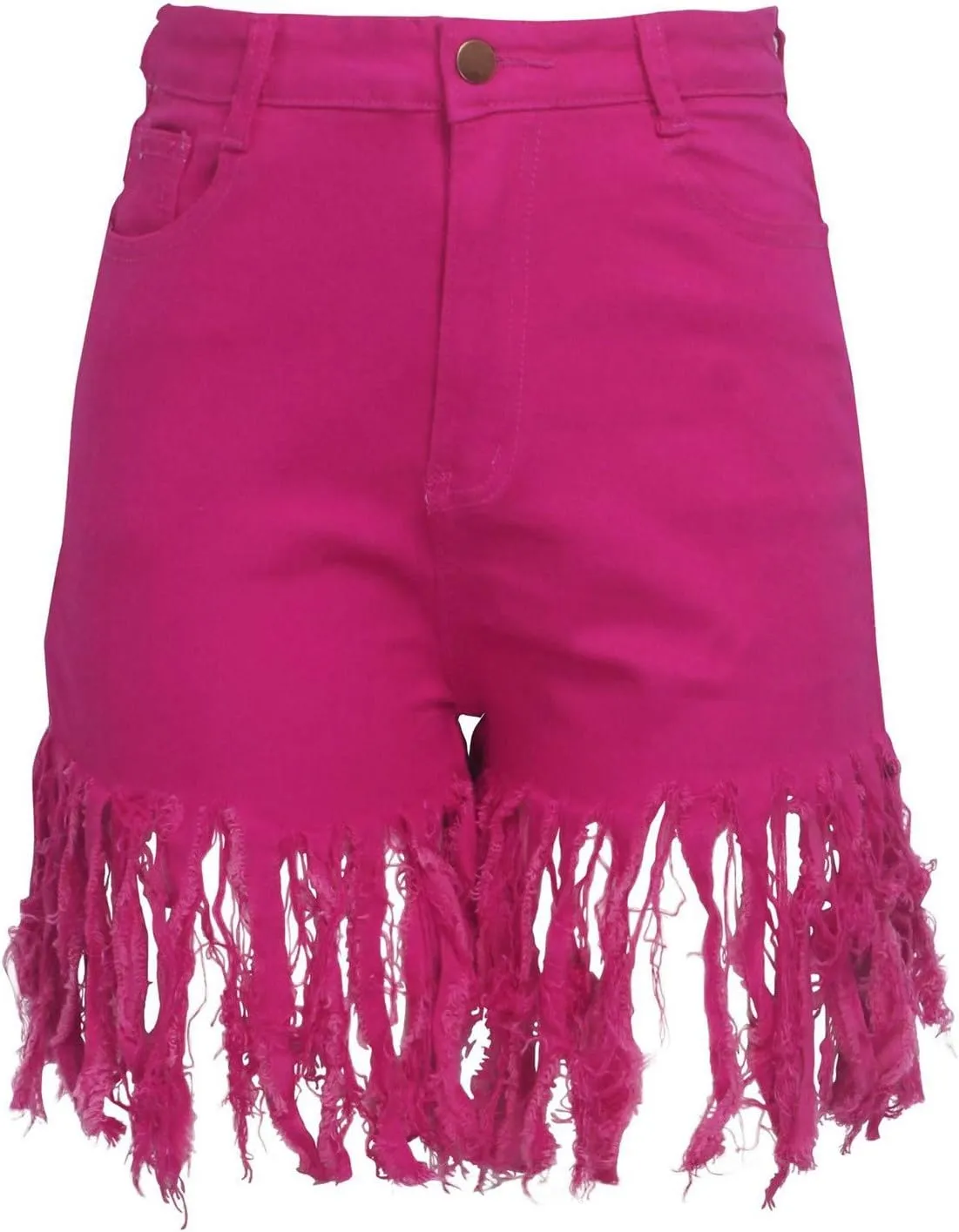 Jean Shorts Women High Waisted Trendy Frayed Raw Hem Tassel Stretch Shorts Retro Casual Summer Y2k Shorts with Pocket