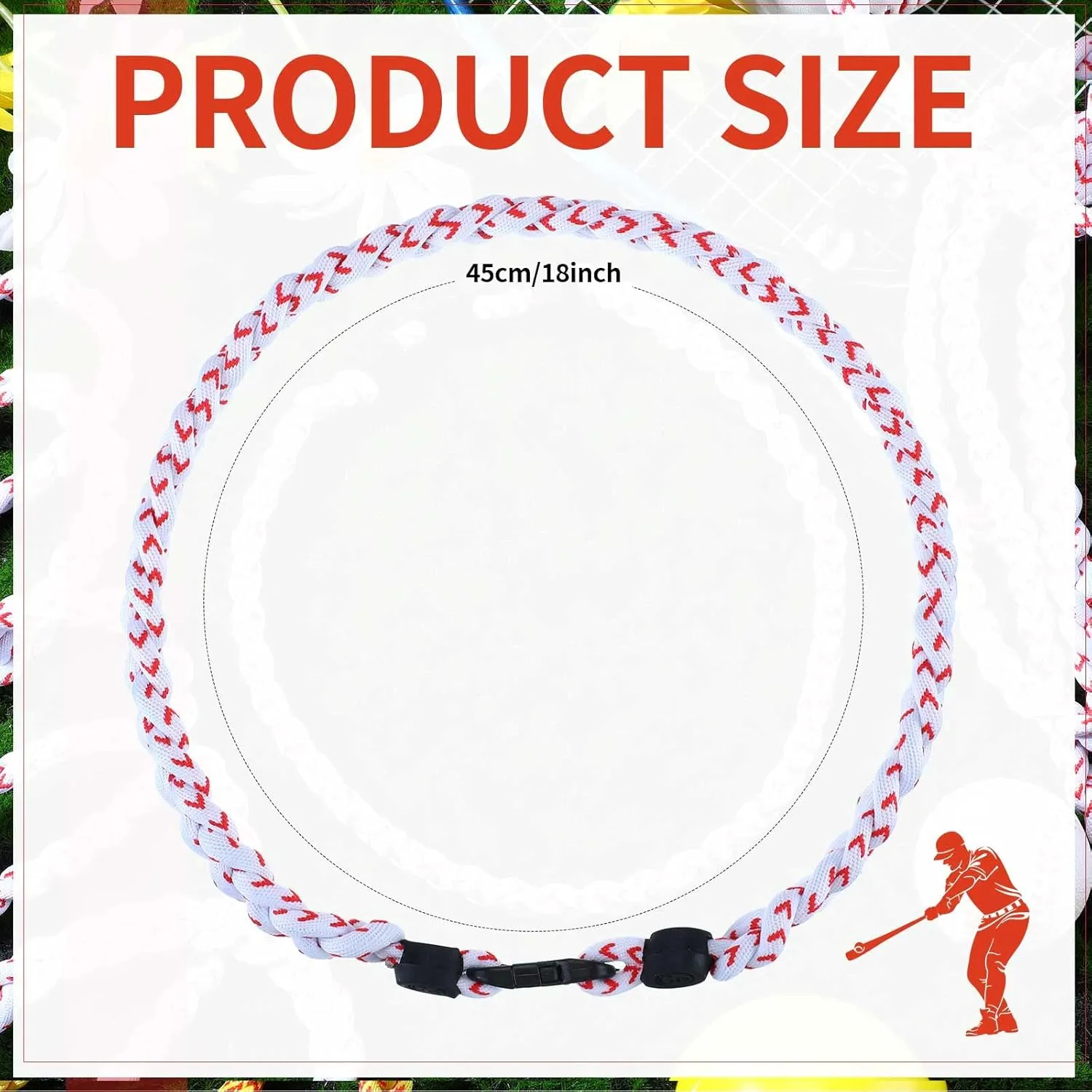 Jexine Softball Baseball Necklaces for Boys Baseball Rope Necklace 3 Rope Braided Tornado Titanium Sports Softball Gifts for Team Girls