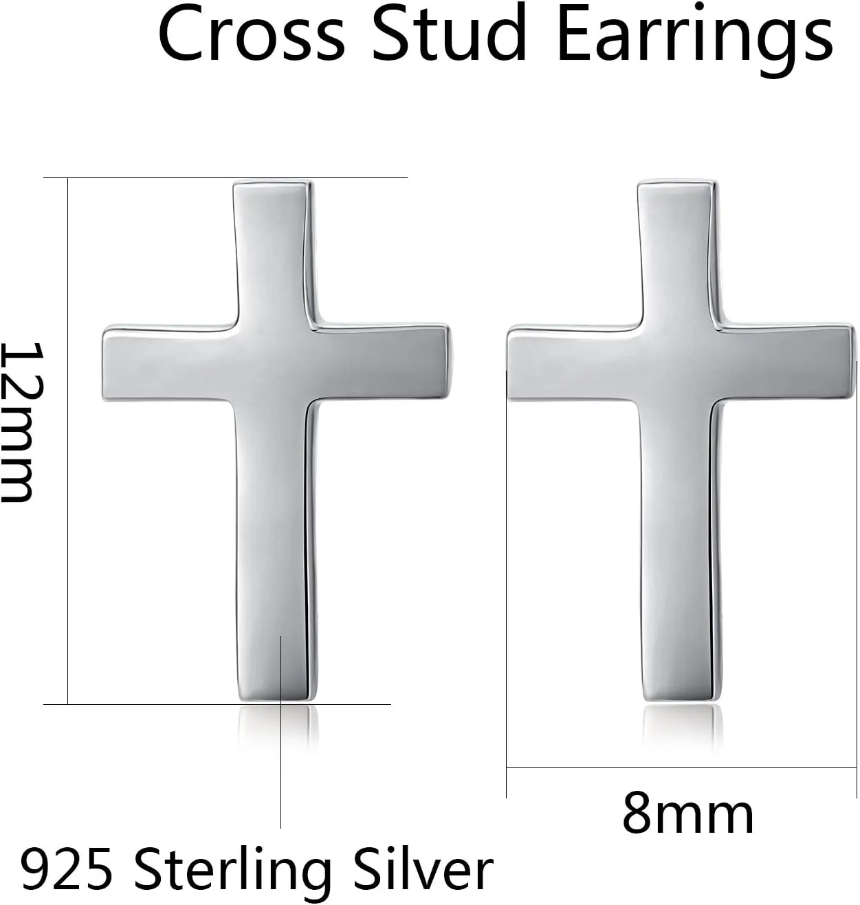Jiamiaoi Sterling Silver Cross Dangle Earrings - Hypoallergenic Nickel Free Hoop Earrings for Men and Women