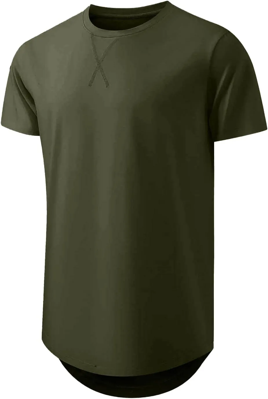 JMIERR Mens 3 Pack Cotton Hipster Hip Hop Longline Crewneck T-Shirt