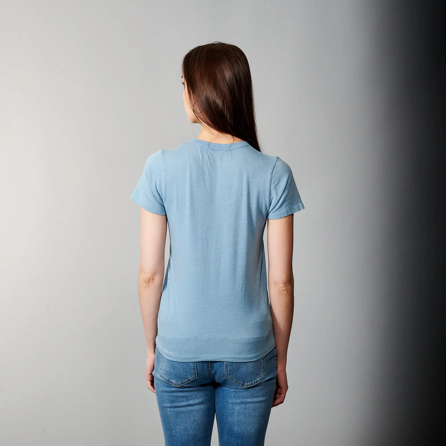 Junkfood Clothing, Cotton, AC/DC crew neck tee shirt in light blue
