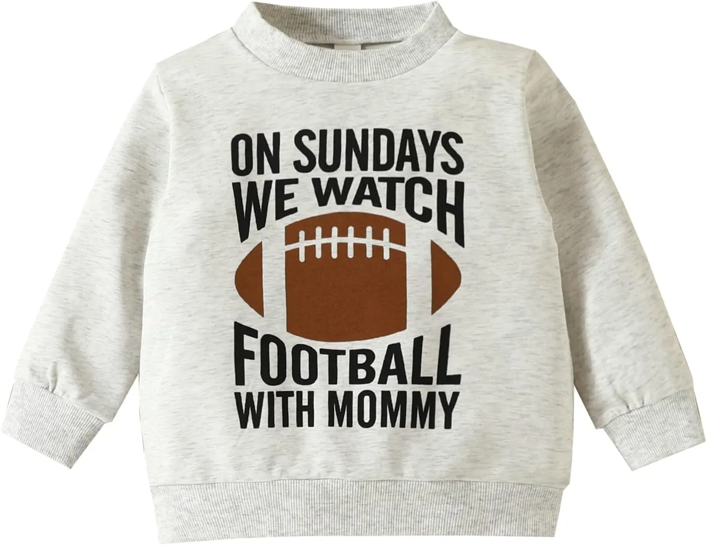 KAGAYD Kids Boy Girl On Sundays We Watch Football With Daddy Mommy Funny Sweatshirt Pullover Tops Casual Wear Outwear