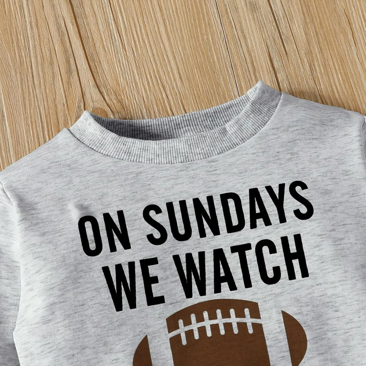 KAGAYD Kids Boy Girl On Sundays We Watch Football With Daddy Mommy Funny Sweatshirt Pullover Tops Casual Wear Outwear