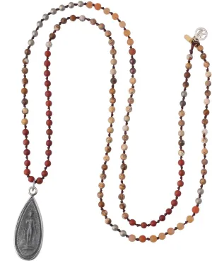 KELITCH Yoga Buddha Pendant Necklaces Y-Shaped Necklaces Natural Stone Beaded Necklaces Statement Mala Jewelry