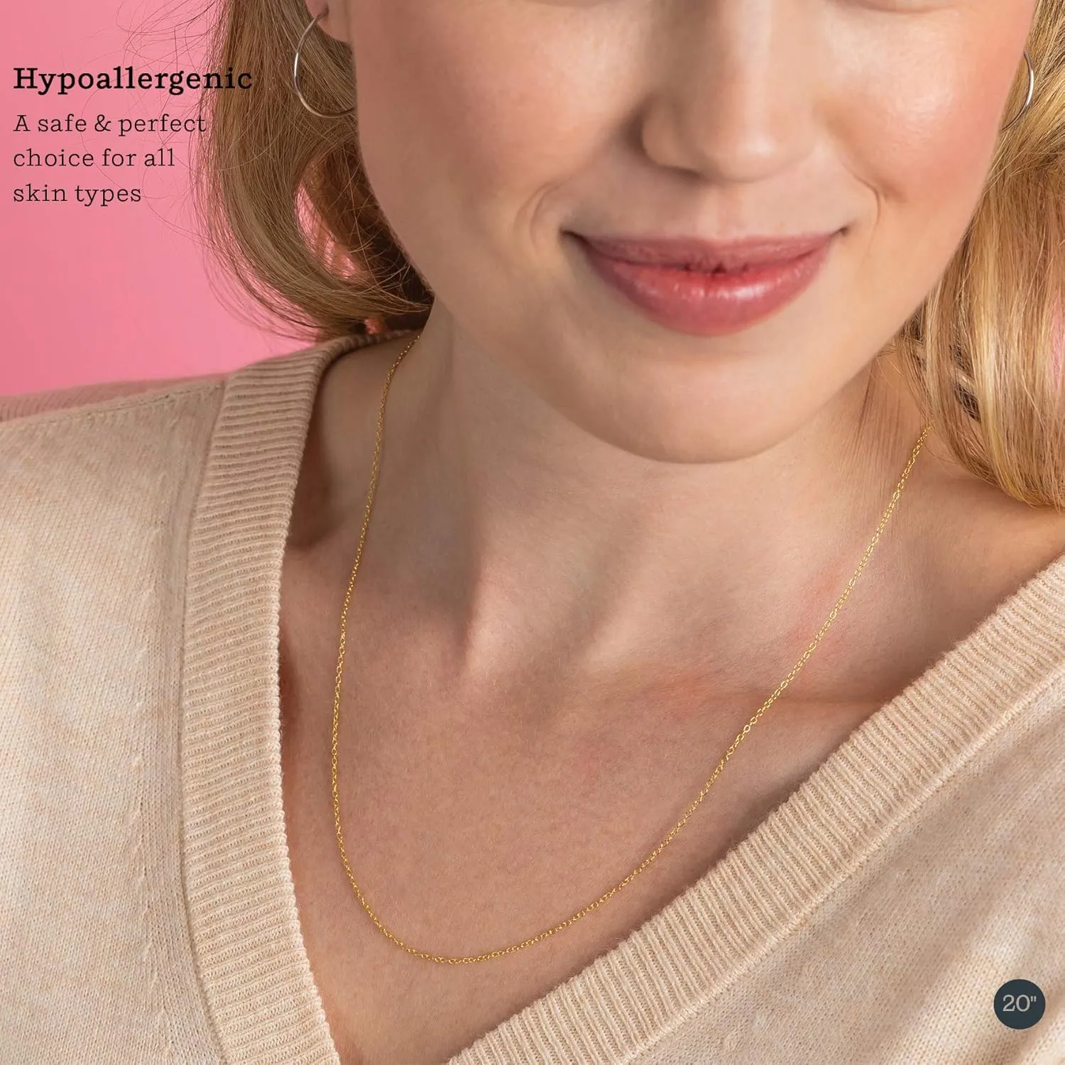 KEZEF 1mm 925 Sterling Silver Necklace for Women | 16-36 inch long Silver, 18k Gold, Rose Gold Necklaces for Women - Made In Italy Real Cable Chain Jewelry | Dainty cadena de plata s925 para mujer