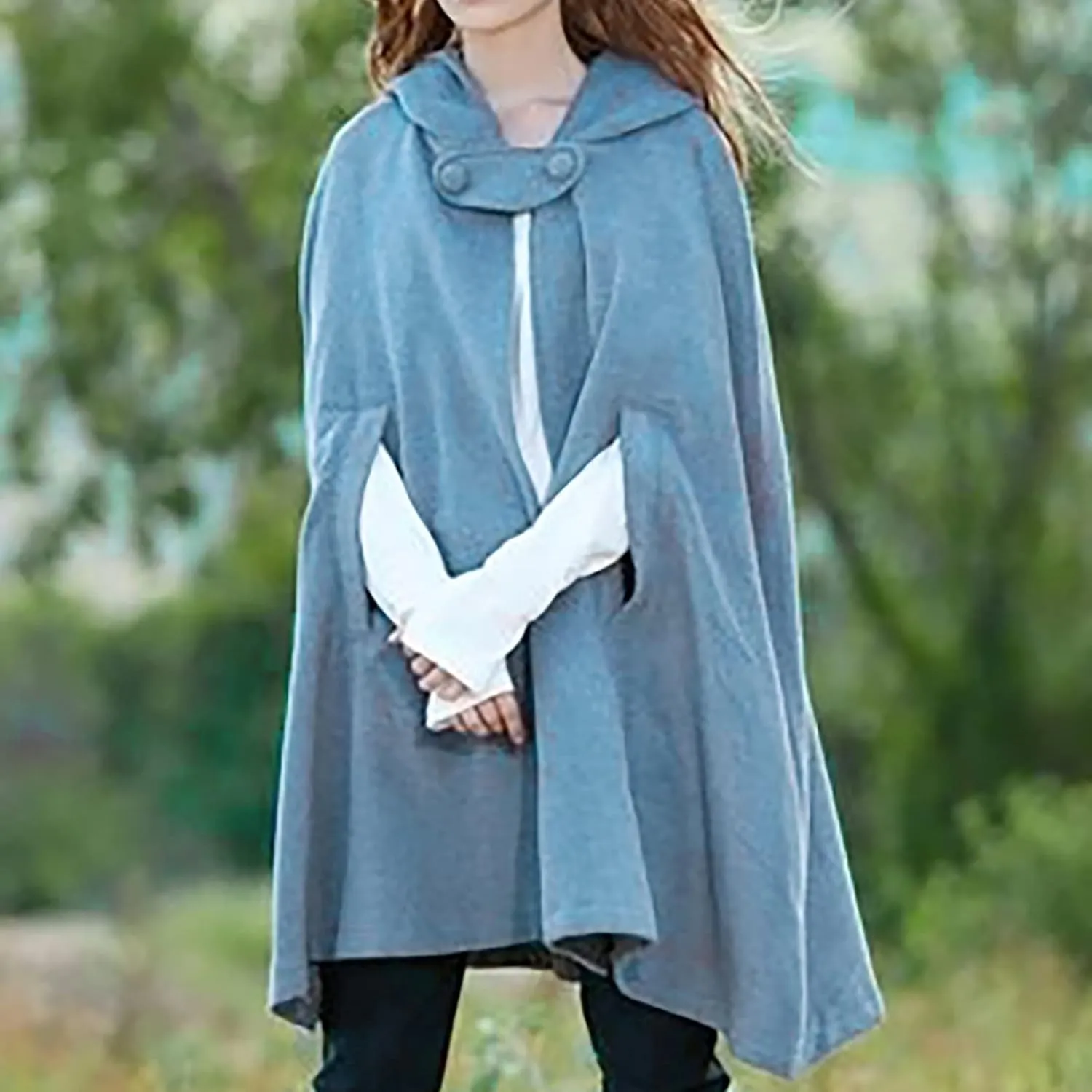 Kuluzego Womens Cardigan Front Cloak Jacket Hoods Cape Shawl Wraps Trench Coats for Women Fall Winter Cloak 2025 Fashion Y2K