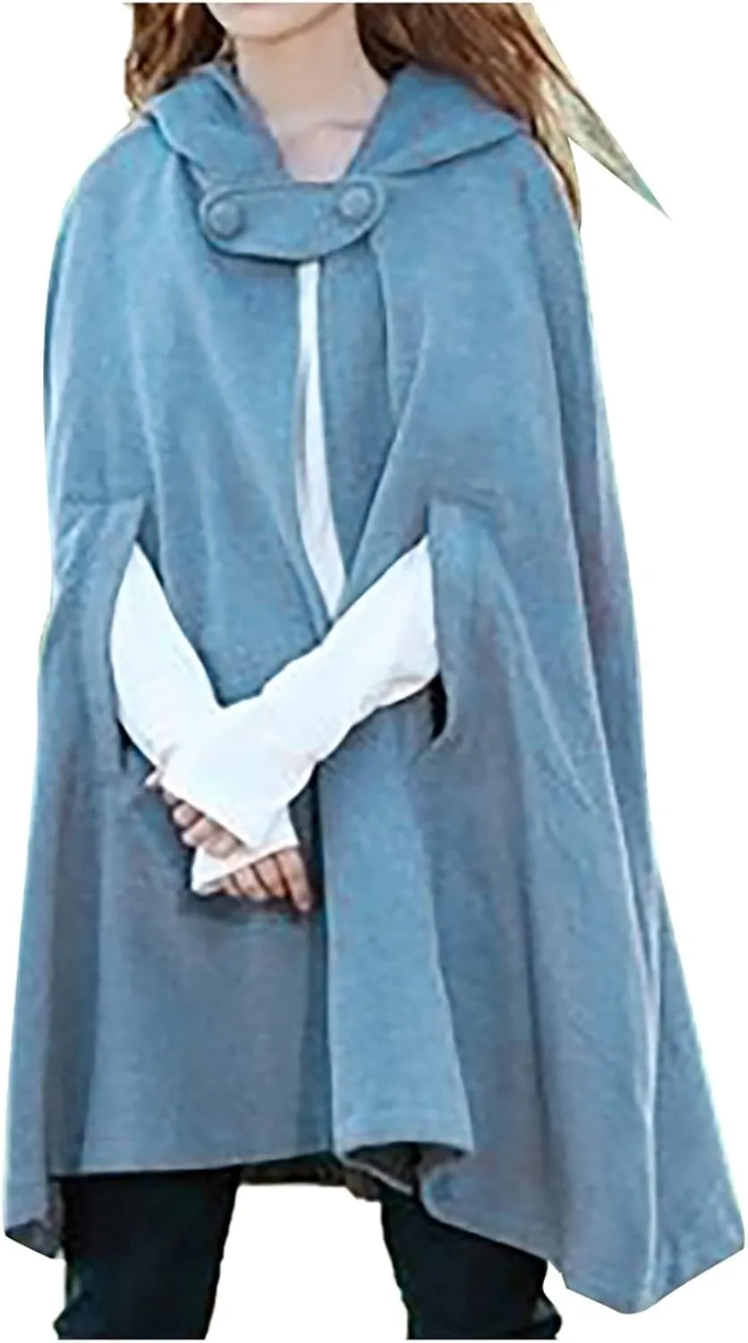Kuluzego Womens Cardigan Front Cloak Jacket Hoods Cape Shawl Wraps Trench Coats for Women Fall Winter Cloak 2025 Fashion Y2K