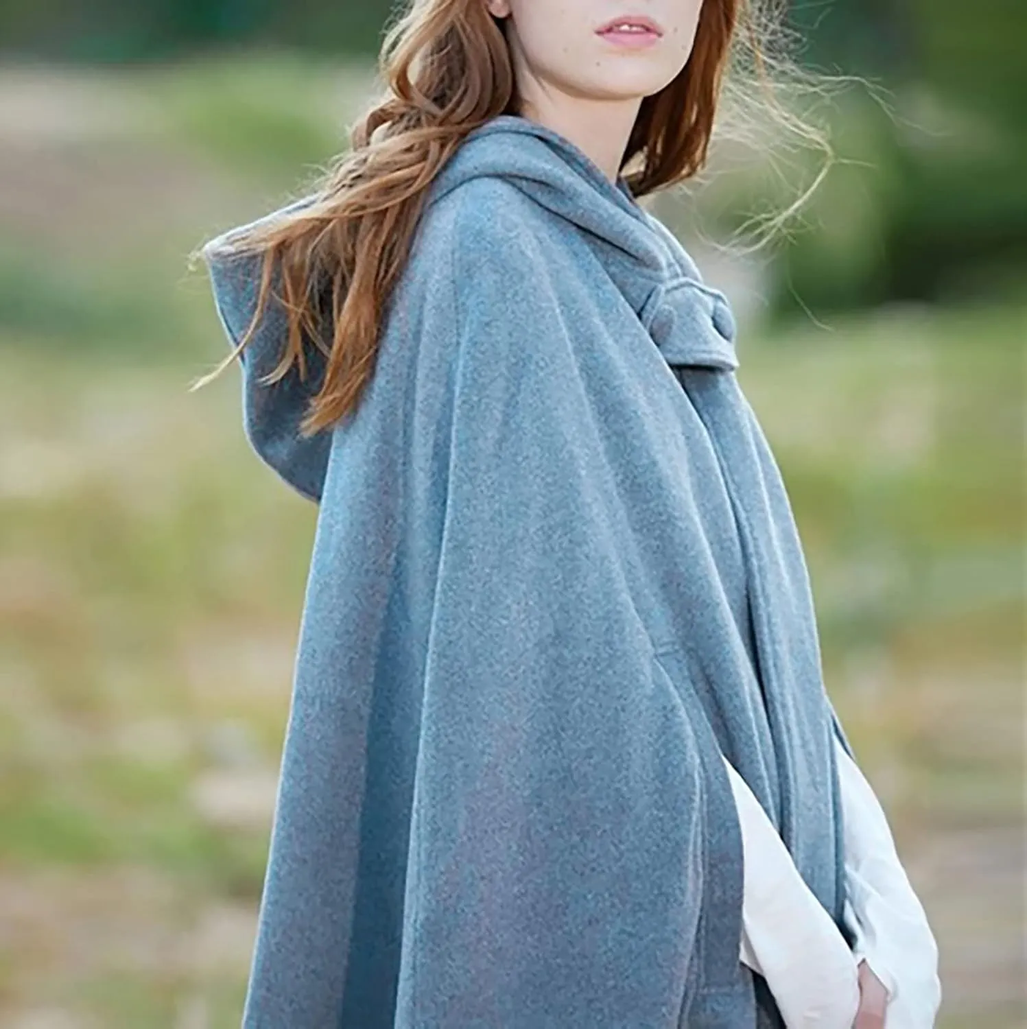 Kuluzego Womens Cardigan Front Cloak Jacket Hoods Cape Shawl Wraps Trench Coats for Women Fall Winter Cloak 2025 Fashion Y2K