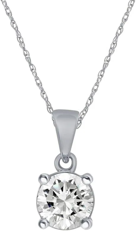 La Joya Sterling Silver Lab Grown Diamond Solitaire Necklace for Women | 1/6-1/3 CT. TW. Certified GH VS/SI Diamond Pendant Necklace