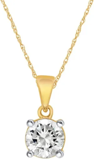 La Joya Sterling Silver Lab Grown Diamond Solitaire Necklace for Women | 1/6-1/3 CT. TW. Certified GH VS/SI Diamond Pendant Necklace