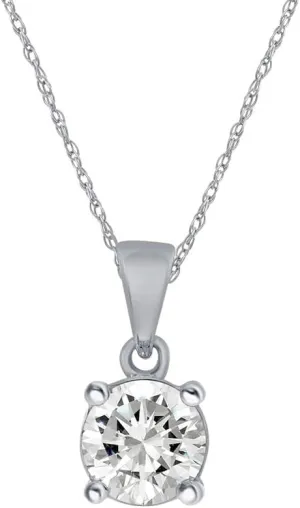 La Joya Sterling Silver Lab Grown Diamond Solitaire Necklace for Women | 1/6-1/3 CT. TW. Certified GH VS/SI Diamond Pendant Necklace