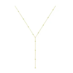 Lariat Necklaces for Women, Dainty Long Y Necklaces 14k Gold Plated Pendant Necklaces Minimalist Beaded Chain Best Idea Gift For Women Girls (Gold)
