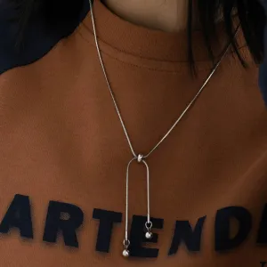 Lariat Necklaces for Women, Dainty Long Y Necklaces Beads Pendant Necklaces Minimalist Chain Best Idea Gift For Women and Girls(Silver)