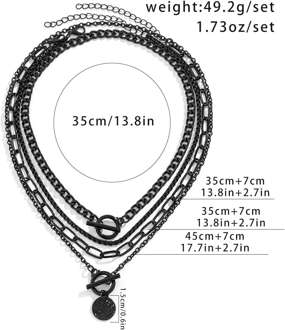 Layered Gold Necklaces for Women Chunky Gold Pirate Necklace Punk 80s 90s Necklace Paperclip Link Chain Choker Necklaces Necklace Dainty Cuban Stacking Coin Pendant Necklace Gold Pirate Jewelry