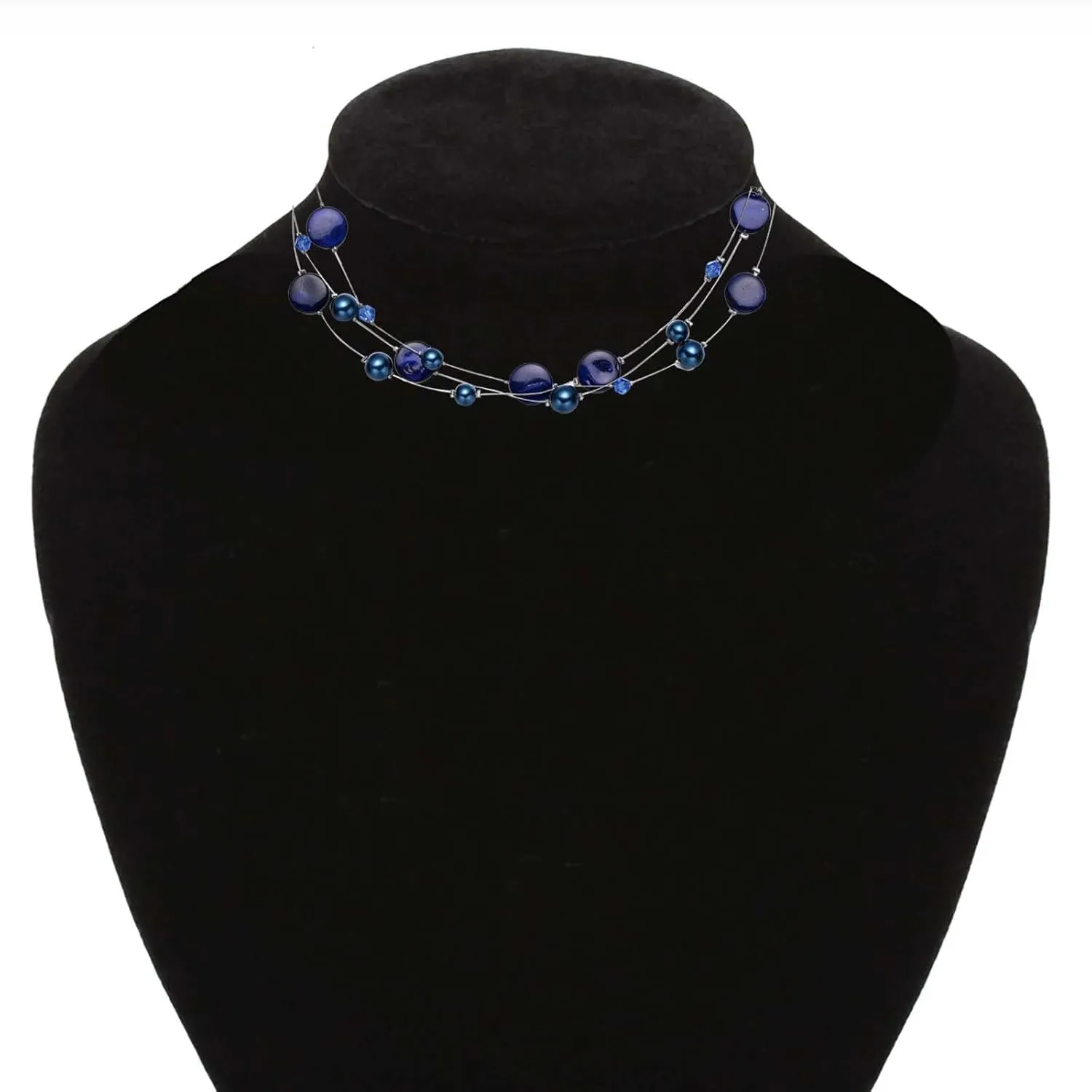 Layered Shell Necklaces for Women Stacked Pearl Necklaces Statement Charm Necklace Stainless Steel Boho Necklaces for Women