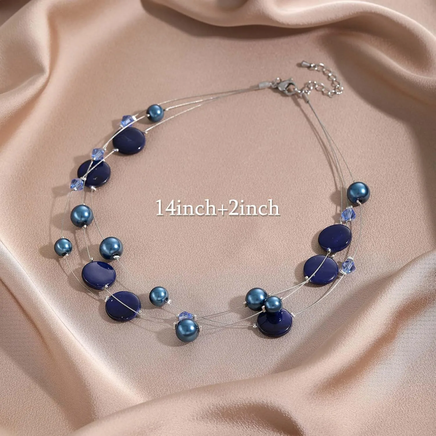 Layered Shell Necklaces for Women Stacked Pearl Necklaces Statement Charm Necklace Stainless Steel Boho Necklaces for Women
