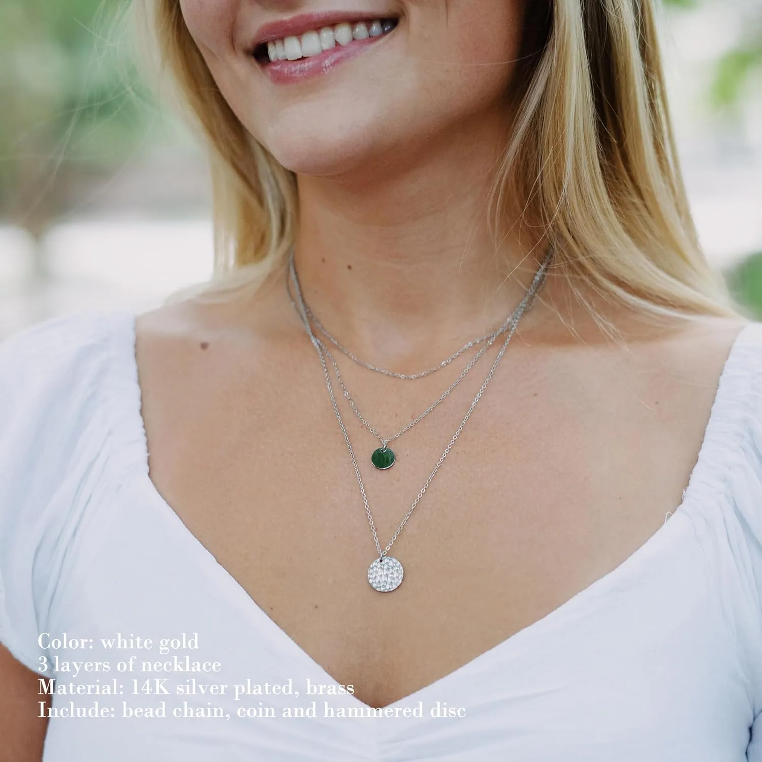 Ldurian Layered Necklaces for Women - 14K Dainty Gold Plated Layering Chokers Necklaces Set Multilayer Delicate Necklace Trendy Adjustable Long Layered Necklaces for Women