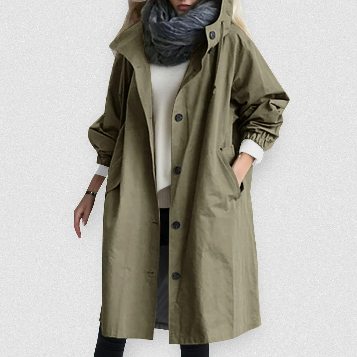 Lightweight Jacket Women Trench Jackets Rain Jacket Loose Winter Hooded Oversized Windbreaker Comfortable Coat Outwear