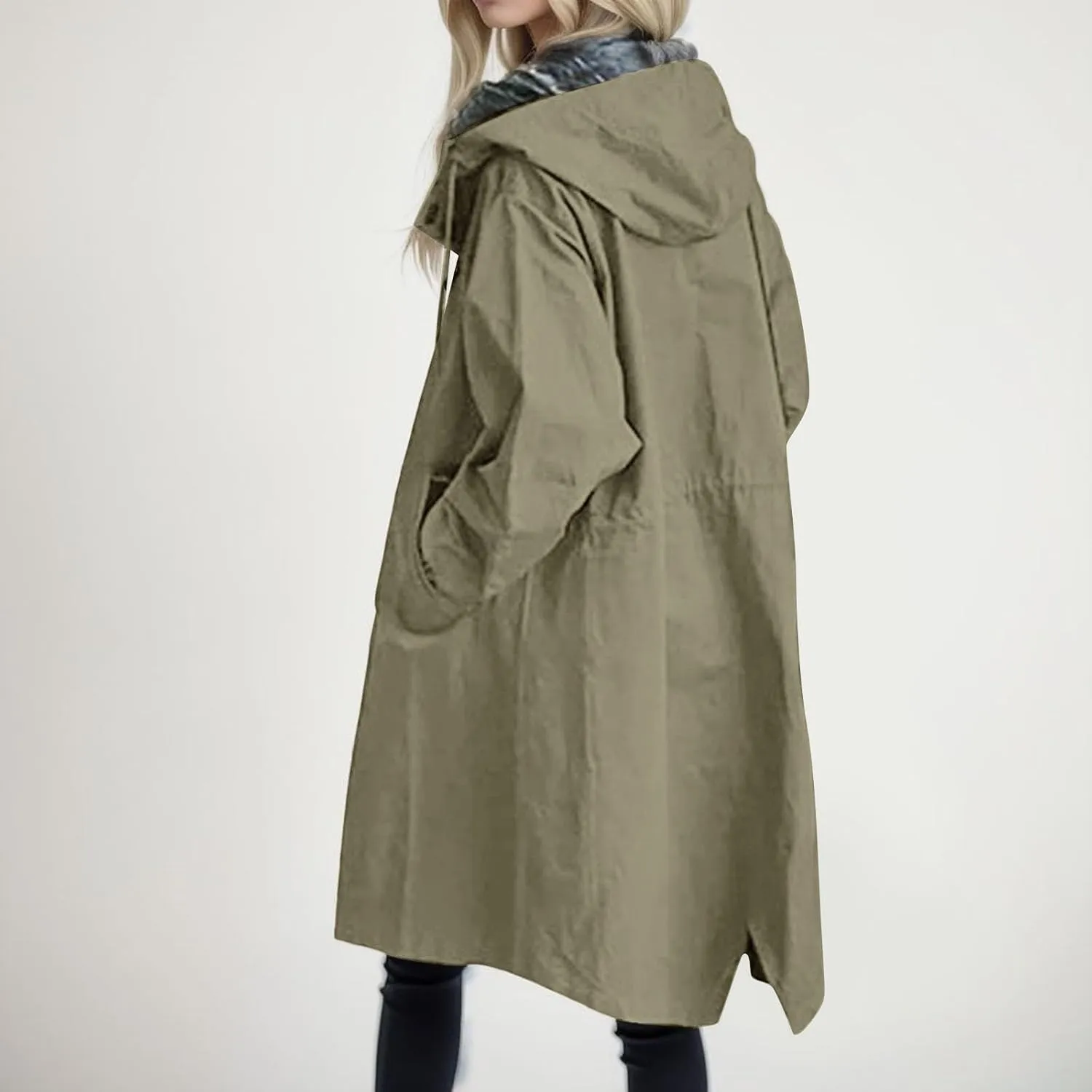 Lightweight Jacket Women Trench Jackets Rain Jacket Loose Winter Hooded Oversized Windbreaker Comfortable Coat Outwear