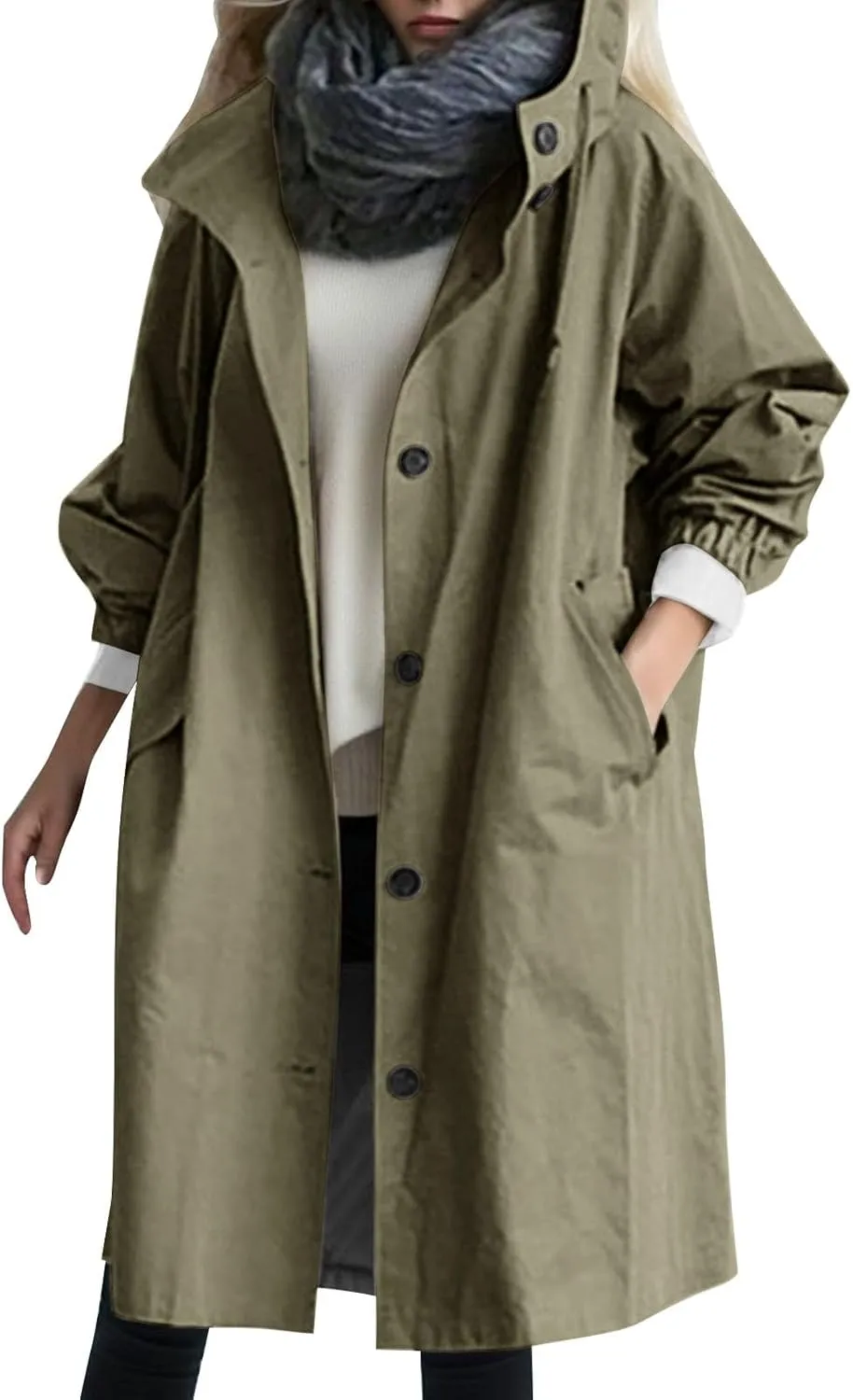 Lightweight Jacket Women Trench Jackets Rain Jacket Loose Winter Hooded Oversized Windbreaker Comfortable Coat Outwear