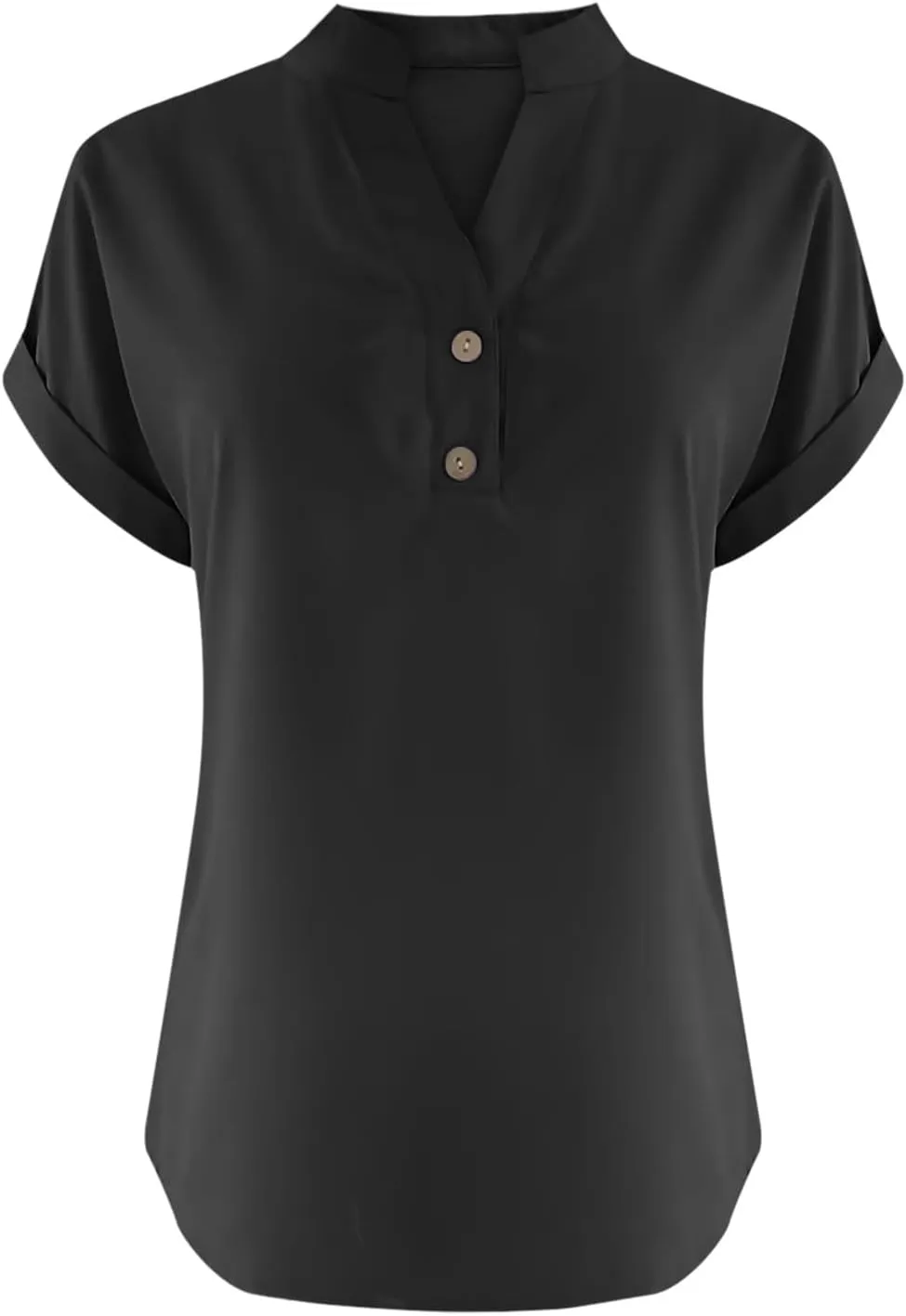 Linen Shirts for Women V Neck Cap Sleeve Summer Tops 2025 Women Casual Button Down Shirts Solid Business Work Blouses