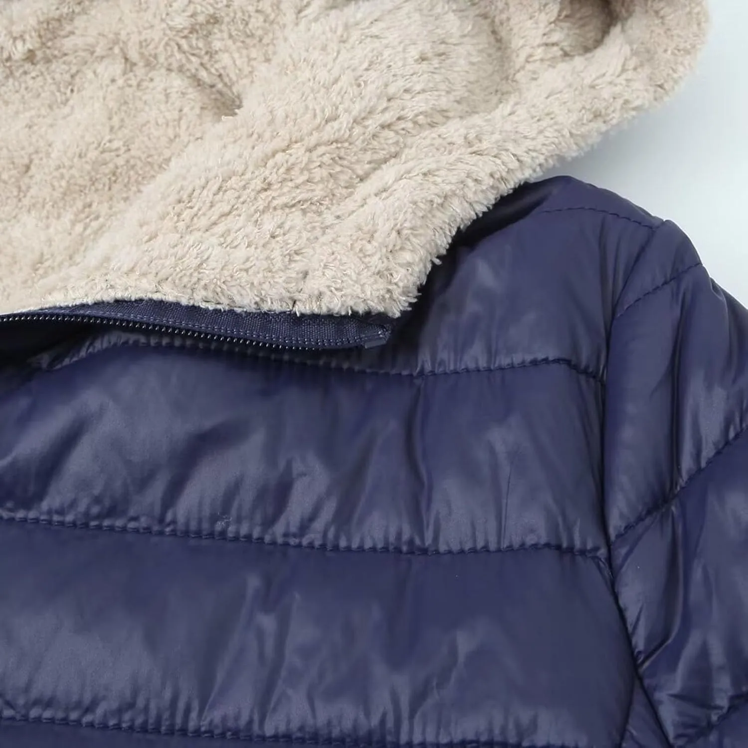 Lmdudan Women's Quilted Winter Coats Hooded Warm Puffer Jacket with Fleece Hood 2024 Lightweight Down Fleece Outerwear