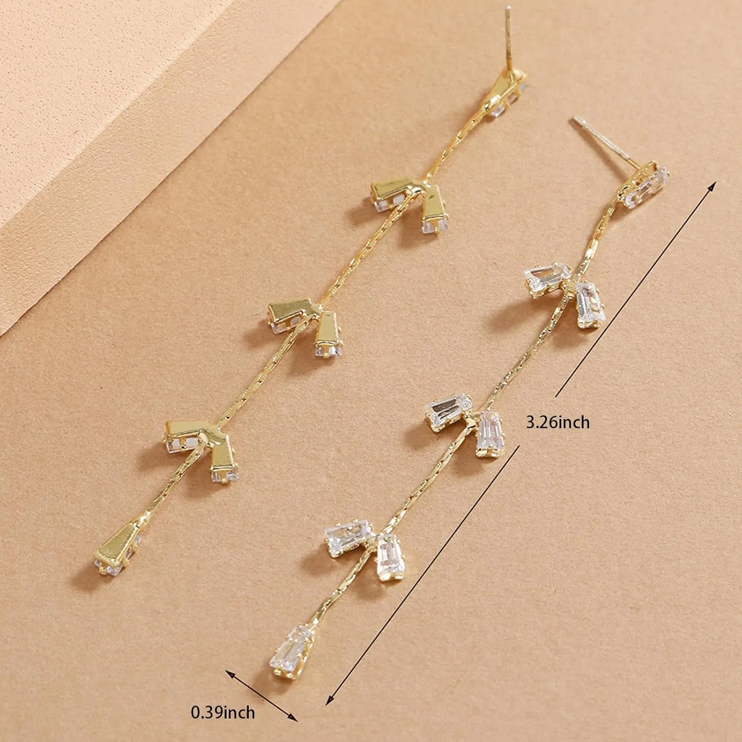 Long Pearl Drop Dangle Earrings for Women Gold Tassel Tiny Pearl Chain Earrings Wedding Earrings Jewelry
