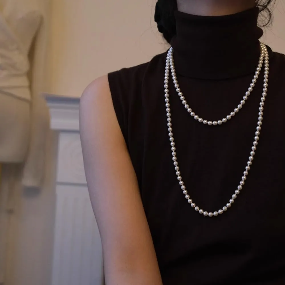 Long Pearl Necklace for women - Elegant Long Necklaces for Women Classic Pearl Choker Necklaces for Women Luxurious Pearl Necklaces for women Timeless Pearls Necklaces for Women Perfect for Weddings Parties Special Occasions