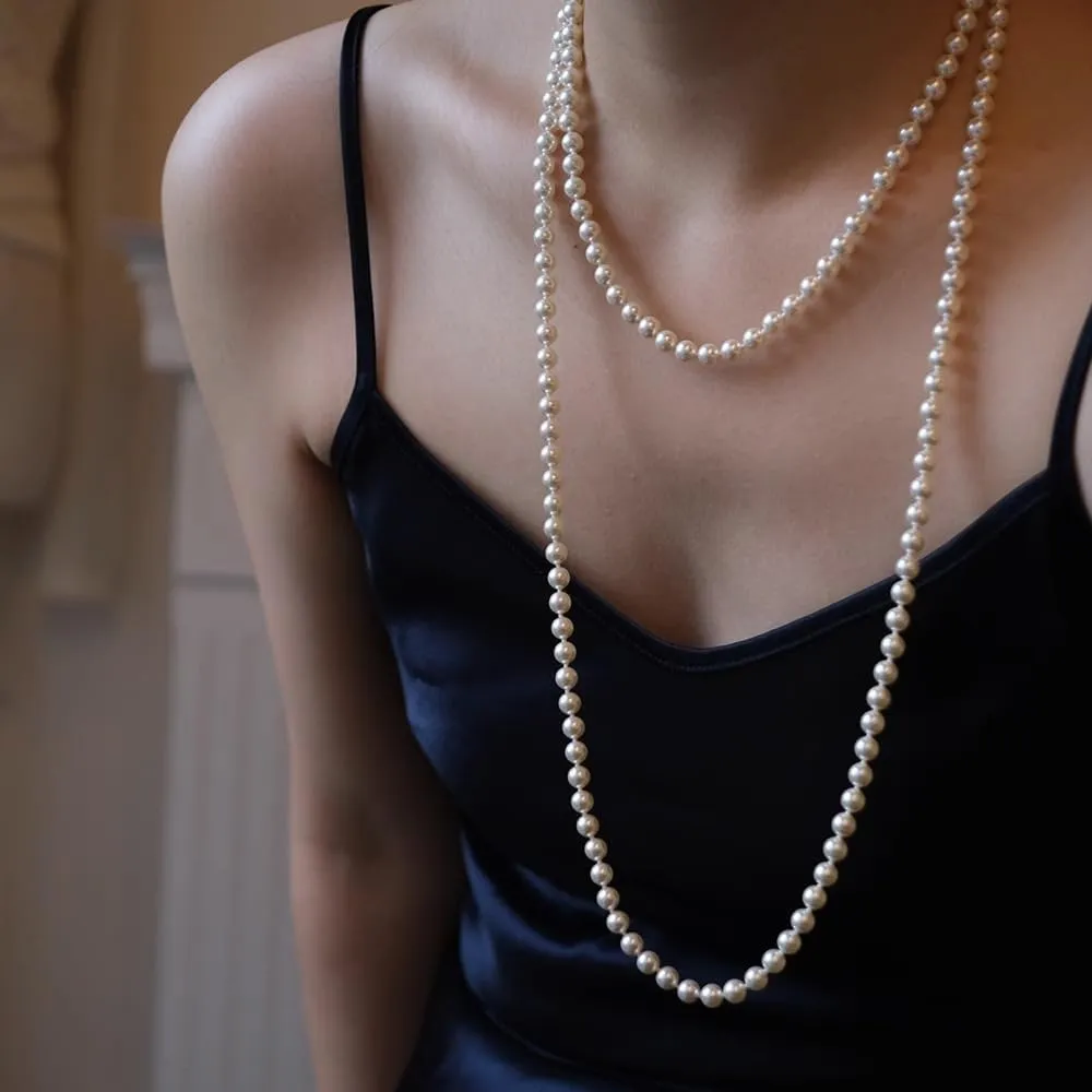 Long Pearl Necklace for women - Elegant Long Necklaces for Women Classic Pearl Choker Necklaces for Women Luxurious Pearl Necklaces for women Timeless Pearls Necklaces for Women Perfect for Weddings Parties Special Occasions