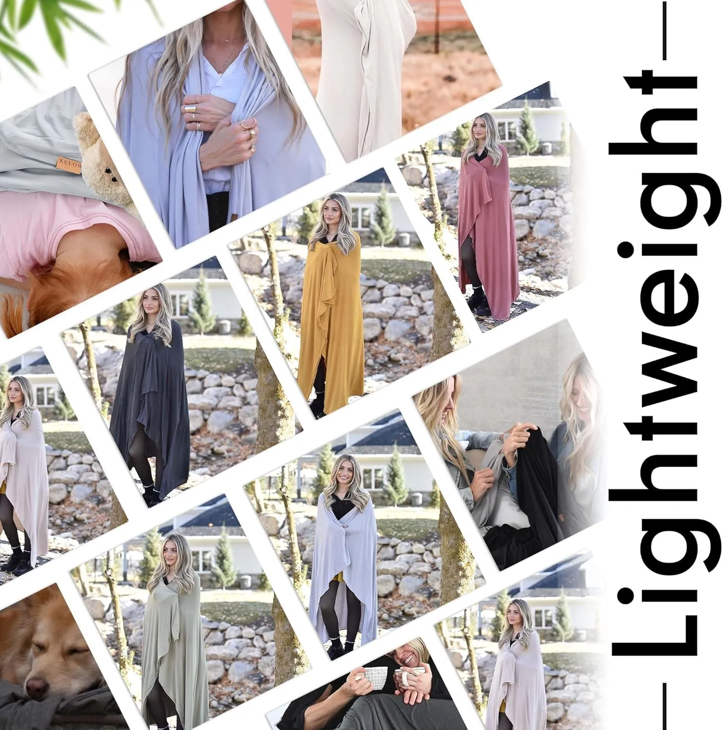 Luxury Cooling Travel Blanket - Stretchy, Lightweight Soft & Breathable Shawl Wraps for Women