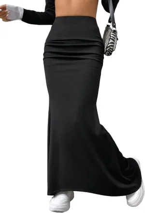 Maxi Skirt - Chic Long Black Skirt, Flowy and Versatile Wardrobe Essential for Every Fashionista