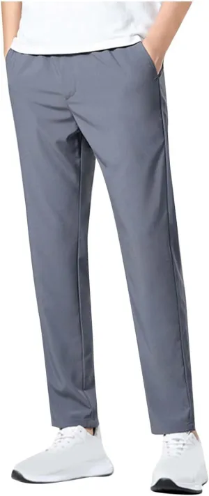 Men Combat Cargo Pants Casual Cotton Stretchy Linen Pant Cuffed Hem Sweatpants Joggers Loose Fit Yoga Sweat