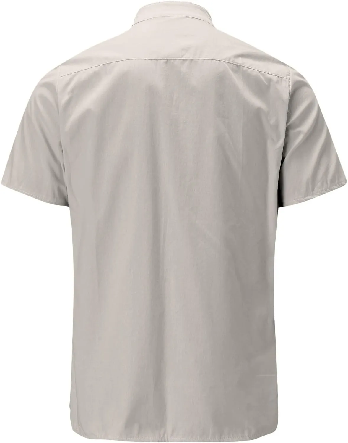 Men Linen Henley Shirts Short Sleeve Button Down Cotton Shirt with Pocket Standard Fit Basic Tees Summer Beach Tops