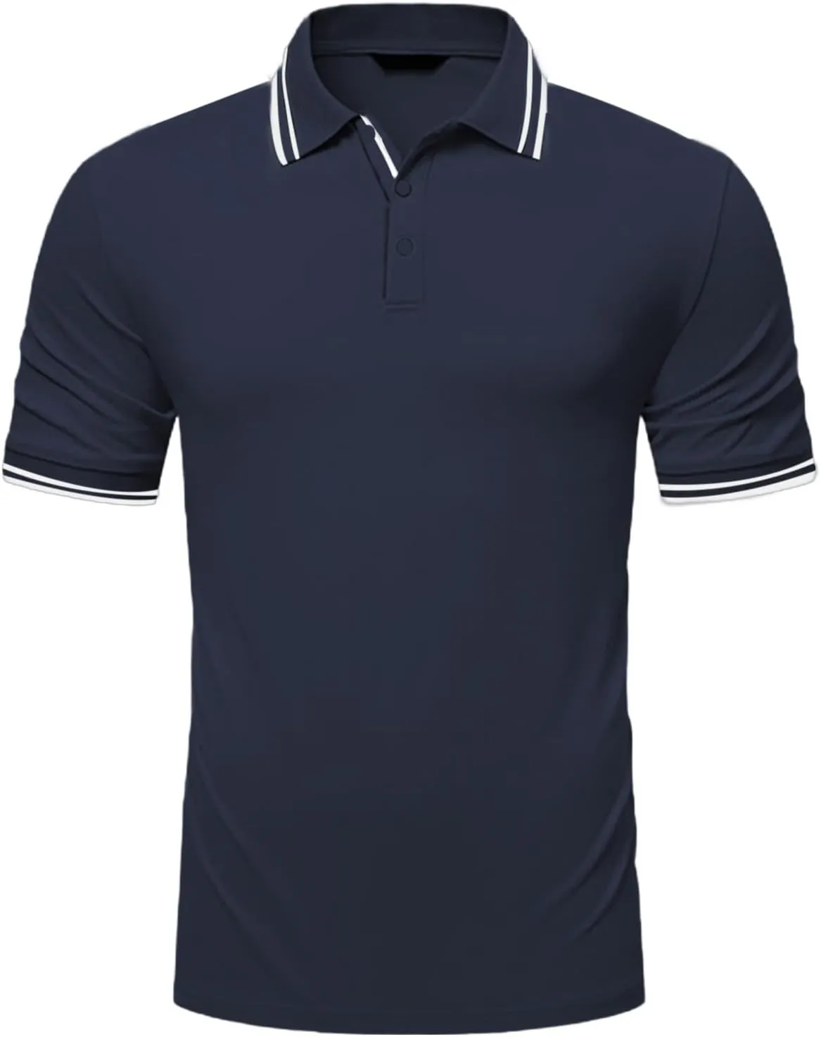 Mens Classic Fit Short Sleeve Polo Shirts Button up Going Out Exercise Holiday T-Shirts Casual Workout Fitness Tops
