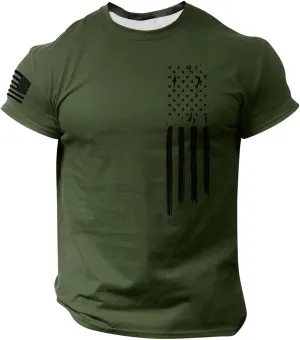 Men's Fun Graphic Tees American Flag Patriotic T-Shirts Short Sleeve 4th of July Shirt Crewneck Summer Workout Tops