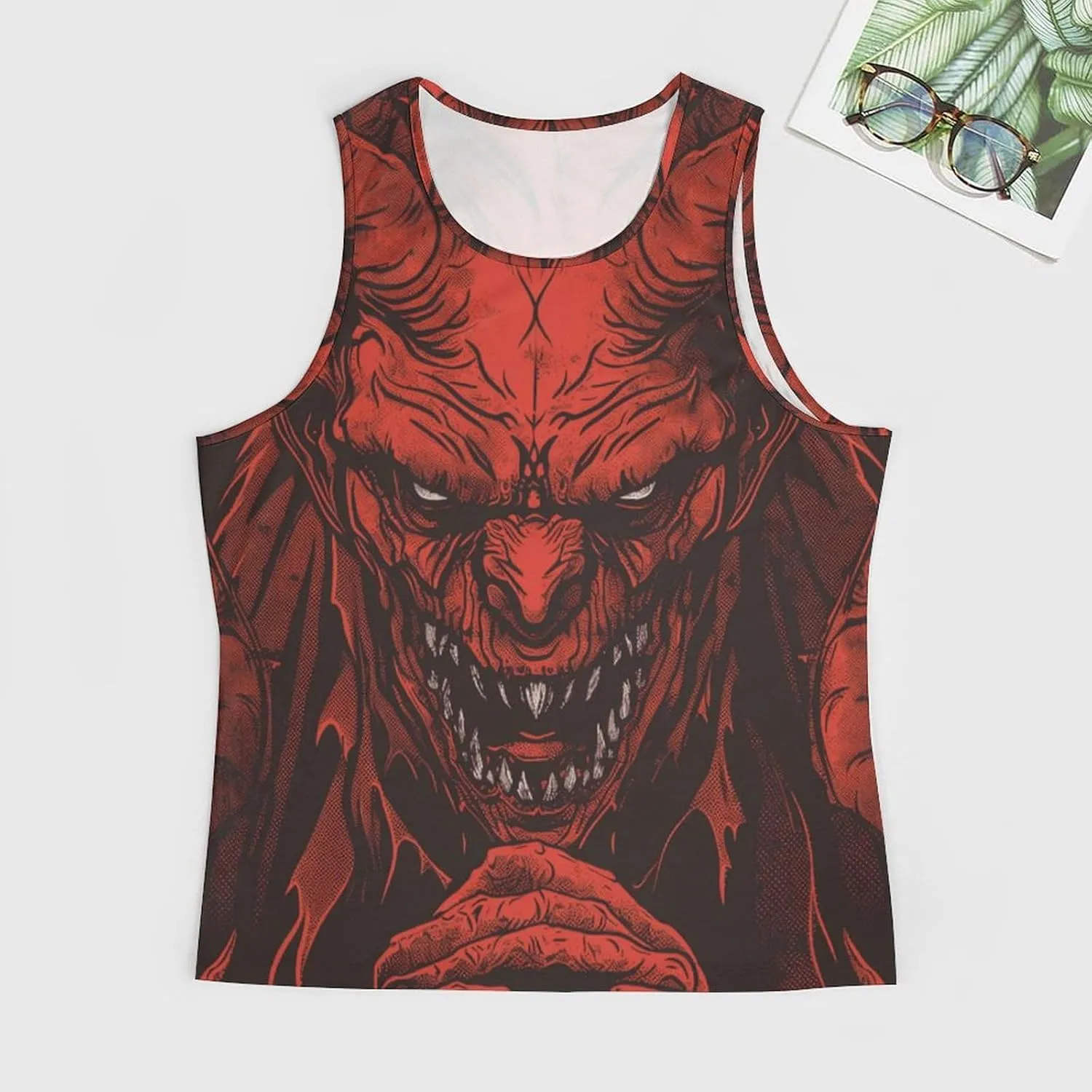 Men's Graphic Tank Tops Funny Printed Sleeveless Crewneck Tees Casual Workout Breathable Summer Tank Top