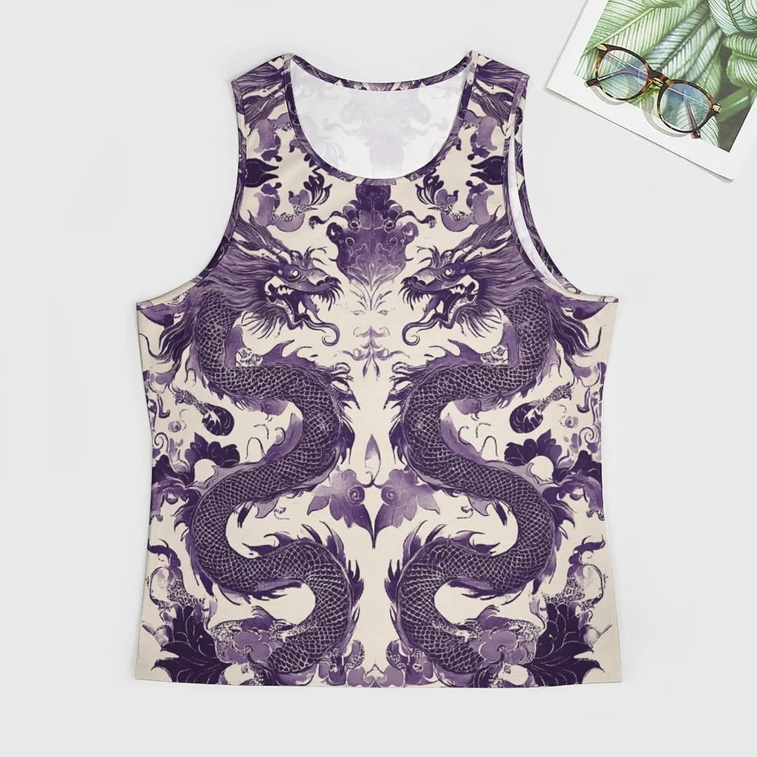 Men's Graphic Tank Tops Funny Printed Sleeveless Crewneck Tees Casual Workout Breathable Summer Tank Top