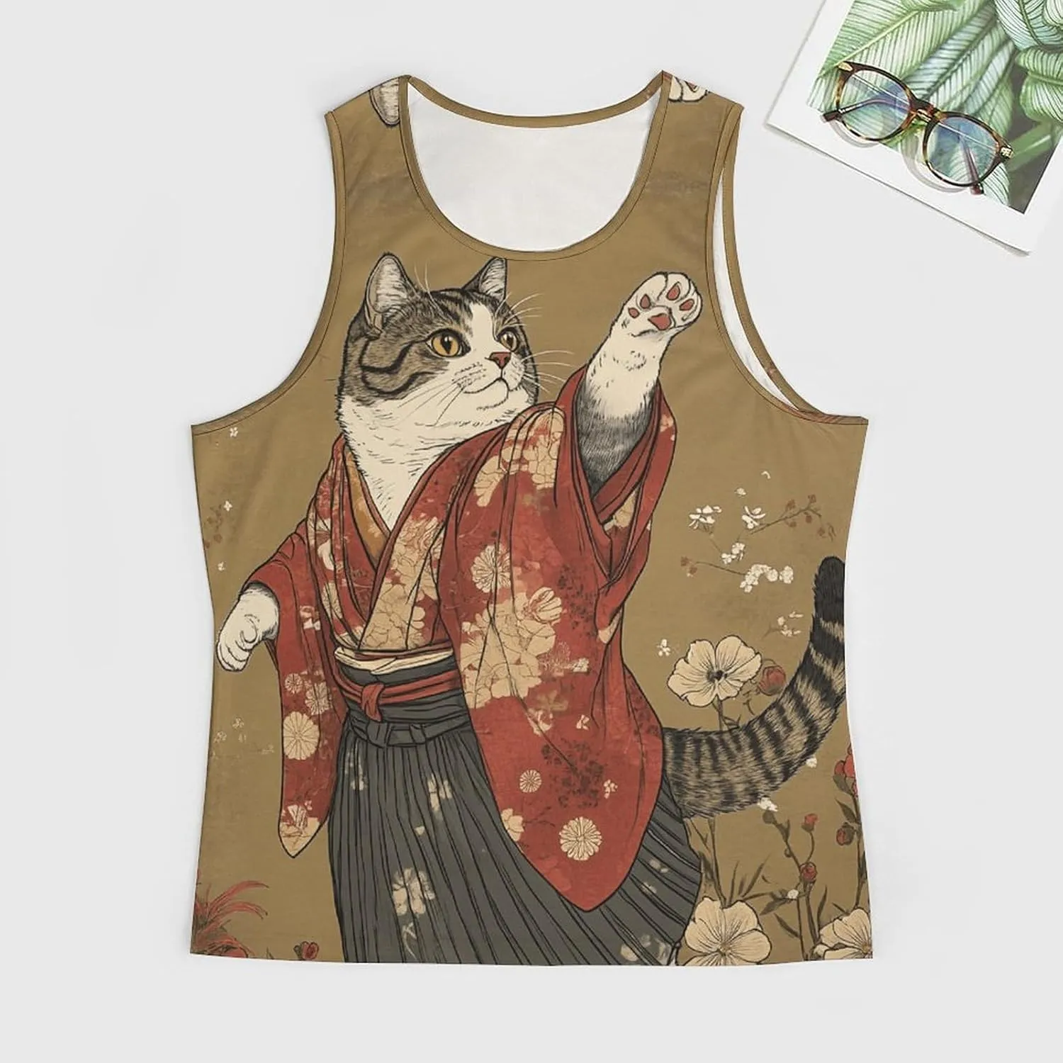 Men's Graphic Tank Tops Funny Printed Sleeveless Crewneck Tees Casual Workout Breathable Summer Tank Top