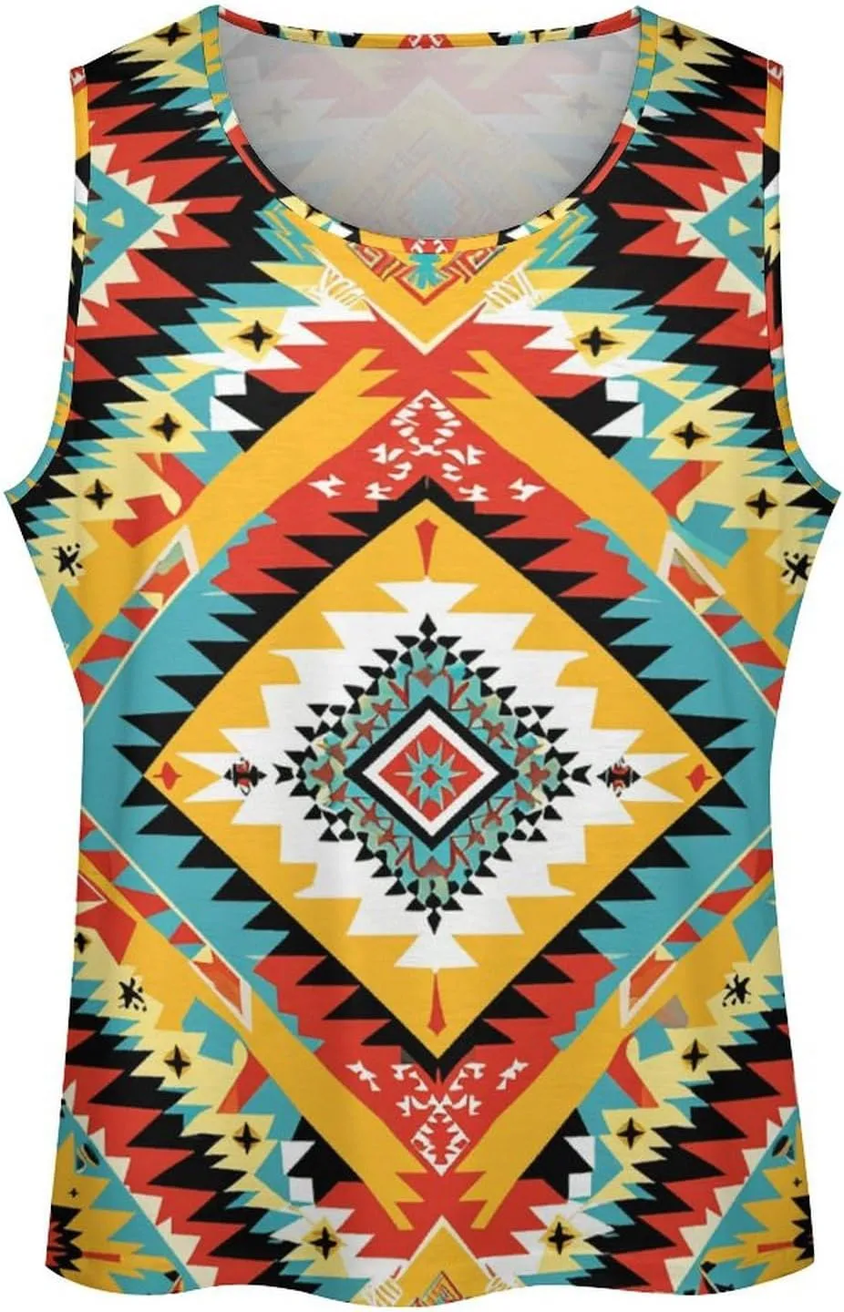 Men's Graphic Tank Tops Funny Printed Sleeveless Crewneck Tees Casual Workout Breathable Summer Tank Top