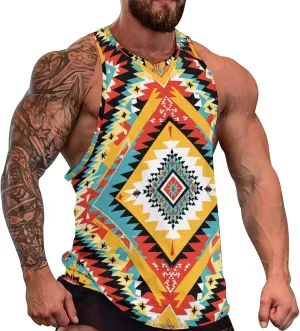 Men's Graphic Tank Tops Funny Printed Sleeveless Crewneck Tees Casual Workout Breathable Summer Tank Top