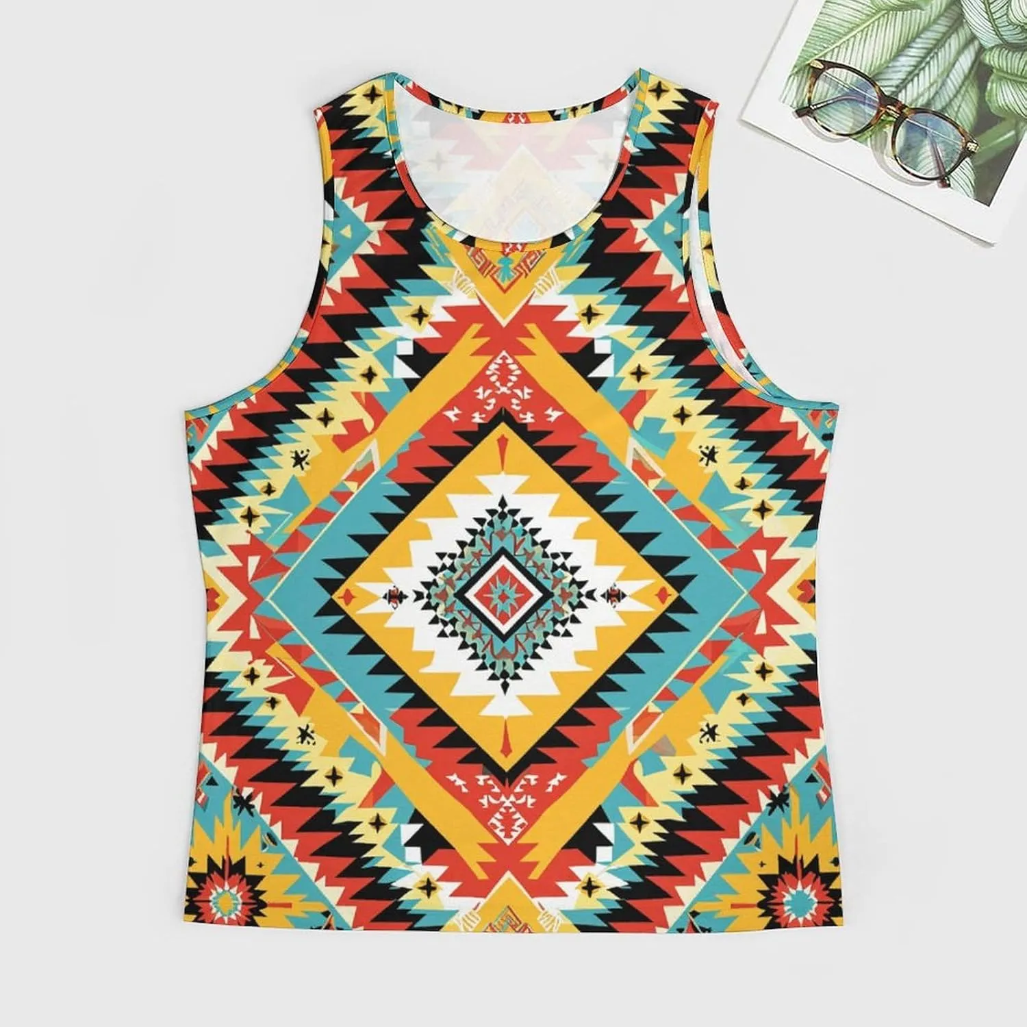 Men's Graphic Tank Tops Funny Printed Sleeveless Crewneck Tees Casual Workout Breathable Summer Tank Top