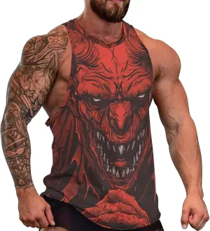 Men's Graphic Tank Tops Funny Printed Sleeveless Crewneck Tees Casual Workout Breathable Summer Tank Top