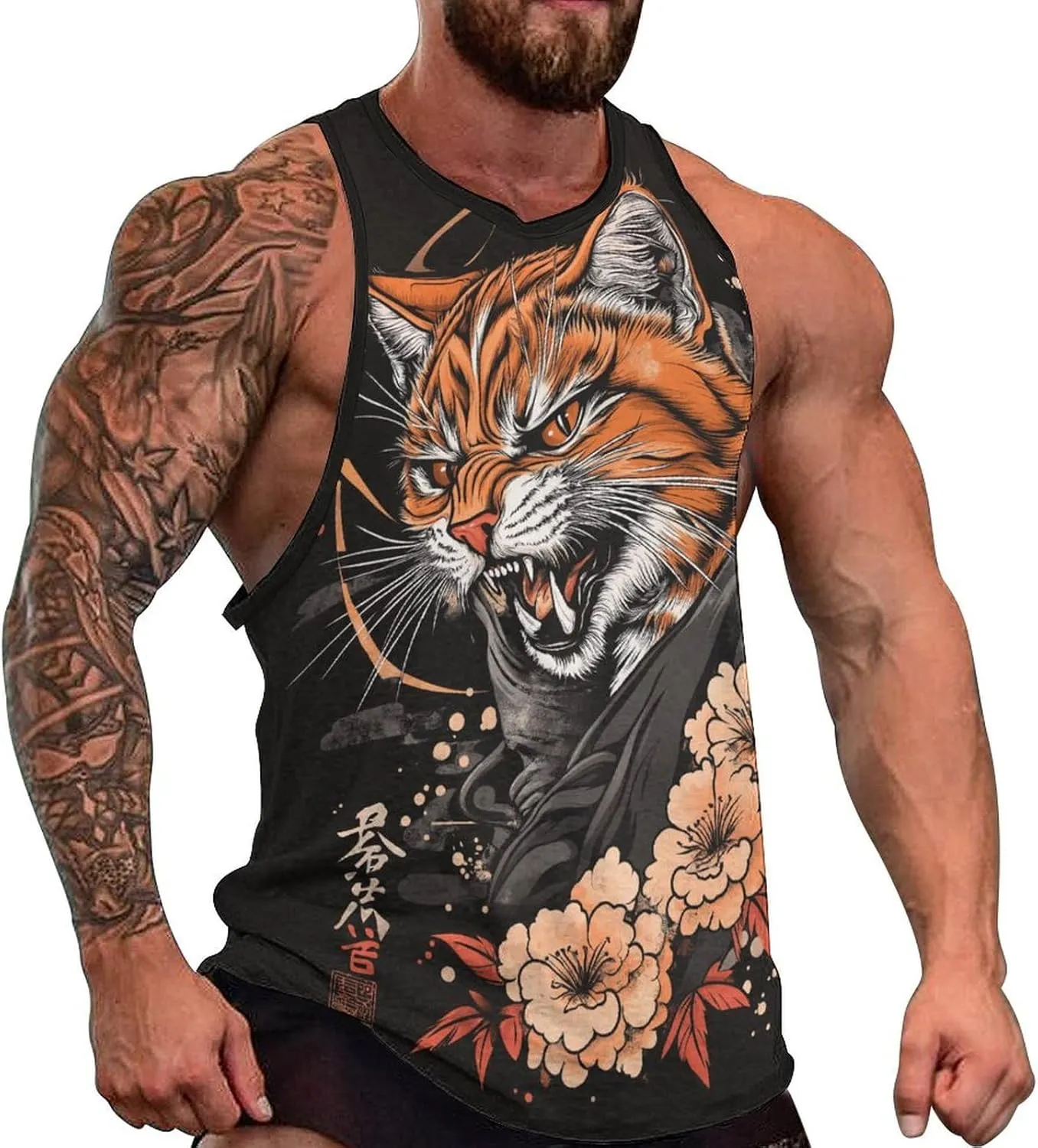 Men's Graphic Tank Tops Funny Printed Sleeveless Crewneck Tees Casual Workout Breathable Summer Tank Top