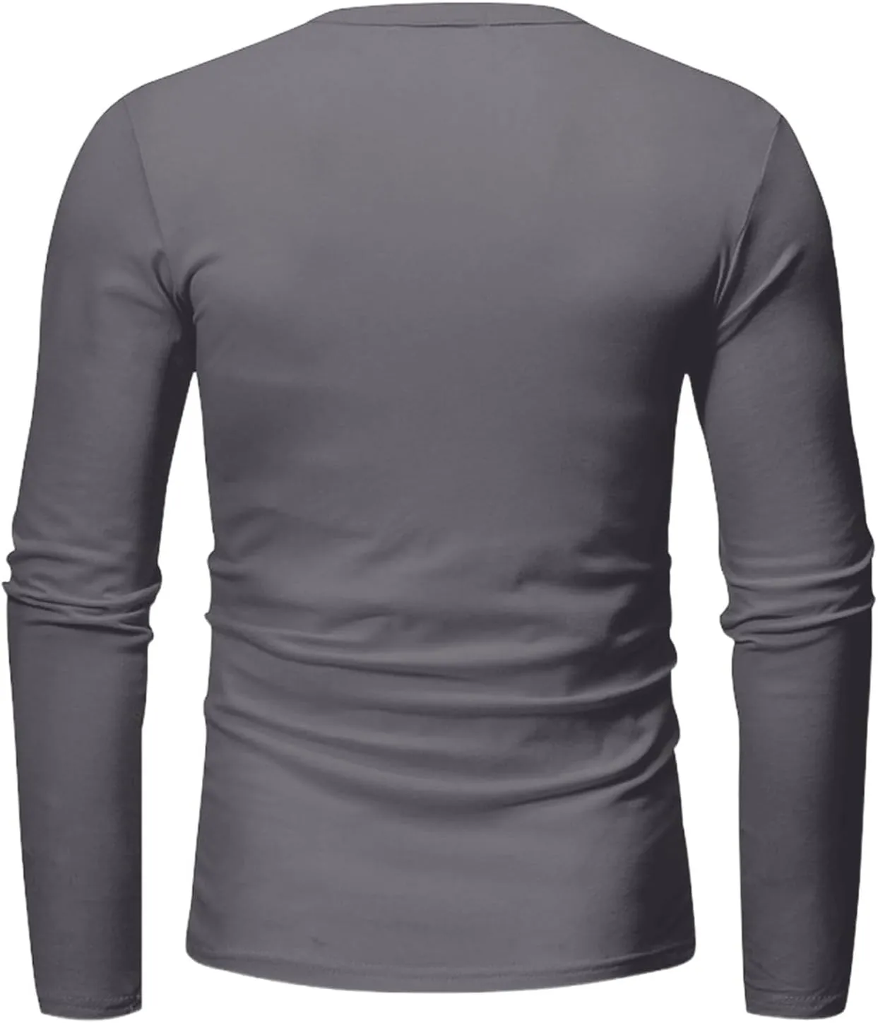 Men's Long Sleeve V-Neck T-Shirt, Soft Cotton, Slim Fit, Casual Wear, Burgundy, Stylish and Comfortable Design